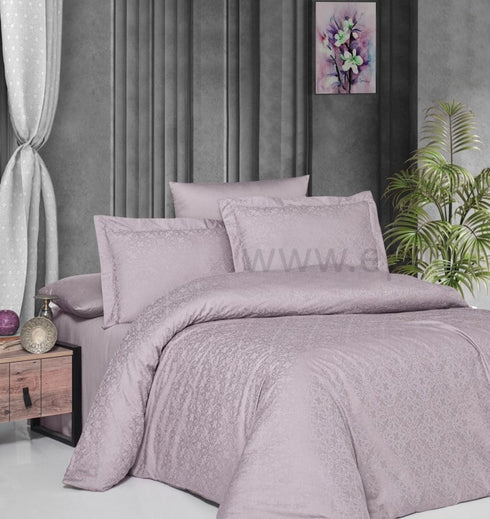 Exclusive žakardinio satino "Jacquard Collection" patalynės komplektas "Lamone Lavender", šviesios alyvinės spalvos